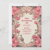 ロマンチック結婚アールヌーボー 招待状 (正面)