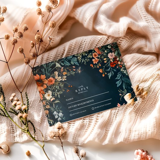 ロマンチック結婚ゴシック 出欠カード