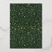 ロマンチック結婚シアルズエメラルドグリーン&金ゴールド 箔招待状 (裏面)