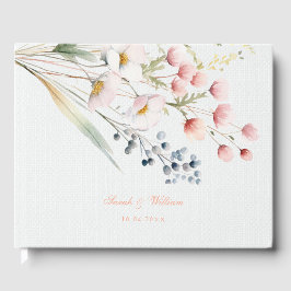 ロマンチック結婚パステルフローラズゲストブック ゲストブック