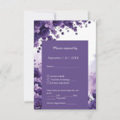 ロマンチック結婚パリ | リラフローラル&エッフェルタワー 出欠カード (正面)