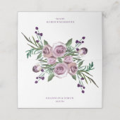 ロマンチック結婚パープルフローラのテーブル名場所 プレイスカード (外部開封)