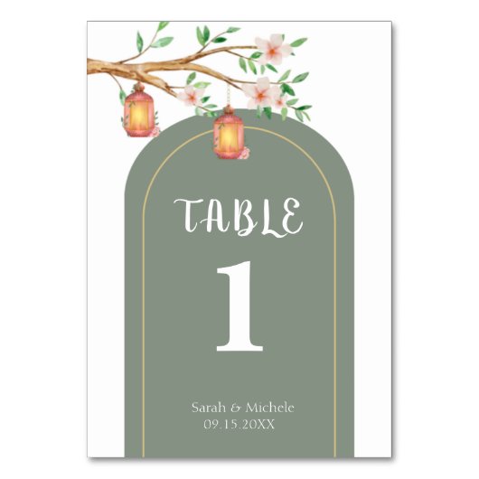 ロマンチック結婚フローラのテーブル番号 テーブルナンバー (正面)
