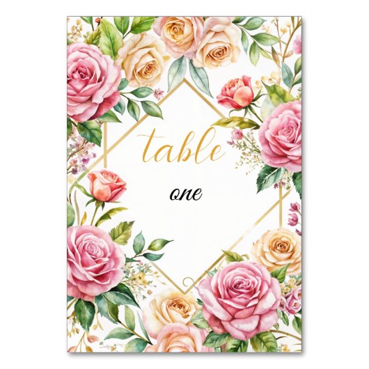 ロマンチック結婚フローラのテーブル番号 テーブルナンバー (正面)