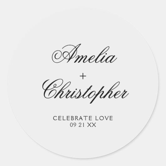 ロマンチック結婚フローラコレクションステッカー ラウンドシール (正面)