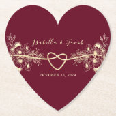 ロマンチック結婚ブルゴーニュ紙コースター ペーパーコースター (正面)