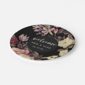 ロマンチック結婚ムーディフローラの名前黒番 ペーパープレート (アングル)
