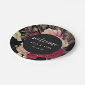 ロマンチック結婚ムーディフローラの名前黒番 ペーパープレート (アングル)