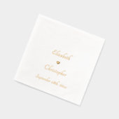 ロマンチック結婚モノグラムの日付パーティーカクテル金ゴールド 箔ナプキン (左)