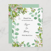 ロマンチック結婚ユーカリ サンキューカード (正面/裏面)