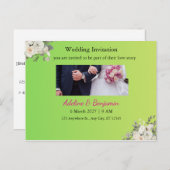 ロマンチック結婚式招待状エレガントはがき – & T インビテーションポストカード (正面/裏面)