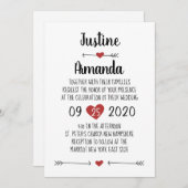 ロマンチック結婚式招待状カード 招待状 (正面/裏面)