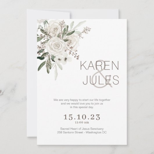 ロマンチック結婚式招待状W-ROM-004 招待状 (正面)