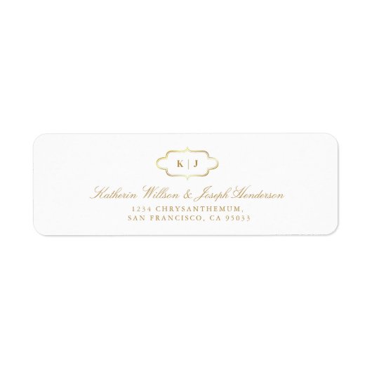 ロマンチック結婚書道の差出人住所 ラベル (正面)