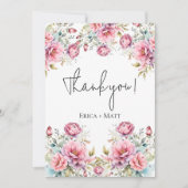 ロマンチック結婚牡丹サンキューカード サンキューカード (正面)