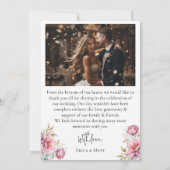 ロマンチック結婚牡丹サンキューカード サンキューカード (裏面)