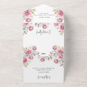 ロマンチック結婚牡丹 オールインワン招待状 (外側)