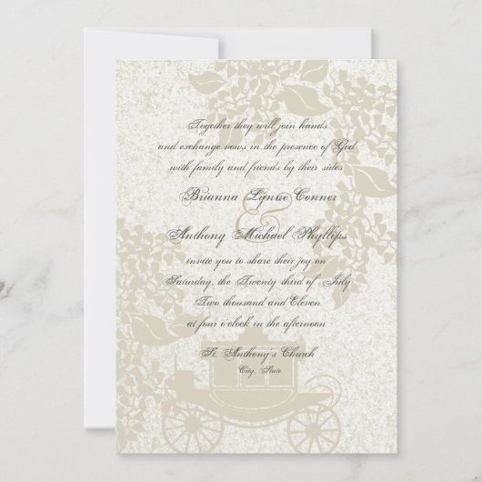 ロマンチック結婚馬車 招待状 (正面)