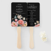 ロマンチック絵を描フローラ結婚式 プログラムファン ハンドファン (正面&裏面)