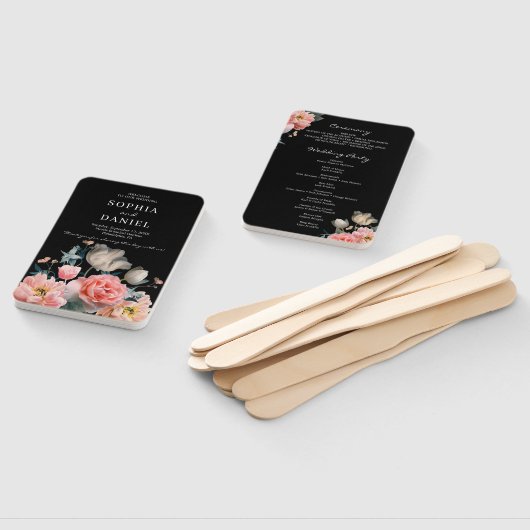 ロマンチック絵を描フローラ結婚式 プログラムファン ハンドファン (組立なし)