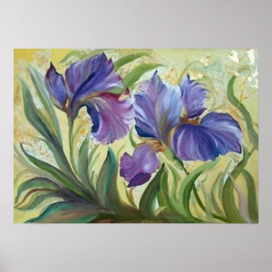 ロマンチック絵画なアイリスの香り ポスター (正面)