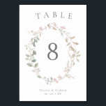 ロマンチック繊細な赤面フローラ結婚リース テーブルナンバー<br><div class="desc">ロマンチック繊細な赤面フローラ結婚リースのテーブル番号。名前と日付でパーソナライズ結婚する。</div>