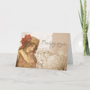 ロマンチック考えるなヴィンテージのYou Greeting Card カード