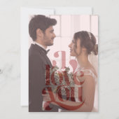 ロマンチック自分の写真を追加バレンタインデーのカード セーブザデート (正面)