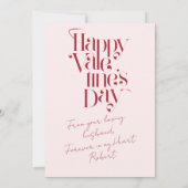 ロマンチック自分の写真を追加バレンタインデーのカード セーブザデート (裏面)