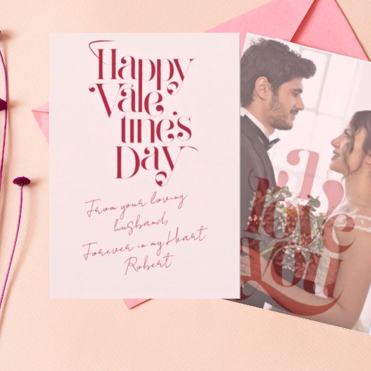 ロマンチック自分の写真を追加バレンタインデーのカード セーブザデート