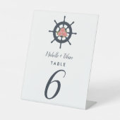 ロマンチック航海のなウェディングレセプションテーブル番号 台座サイン (正面)