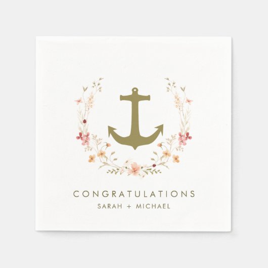 ロマンチック航海の婚約パーティナプキンス スタンダードカクテルナプキン (正面)