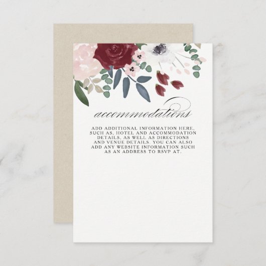 ロマンチック花模様宿泊施設 エンクロージャーカード (正面/裏面)