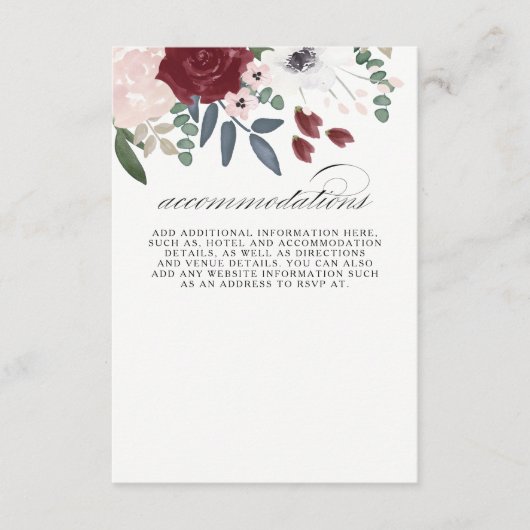 ロマンチック花模様宿泊施設 エンクロージャーカード (正面)