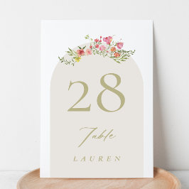 ロマンチック花模様春庭園の結婚式 テーブルナンバー