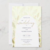 ロマンチック芸術的な緑茶の水色 招待状 (正面)