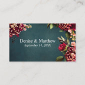 ロマンチック菊ティール(緑がかった色)RSVP QRコード エンクロージャーカード (正面)