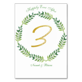 ロマンチック葉グリーン – のテーブルカー結婚ド3リング テーブルナンバー