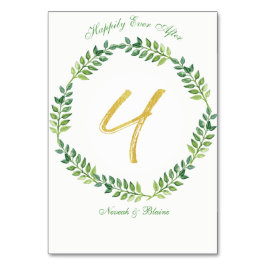 ロマンチック葉グリーン – のテーブ結婚ルカード1リング テーブルナンバー