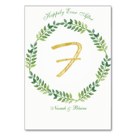 ロマンチック葉グリーン – のテーブ結婚ルカード1リング テーブルナンバー