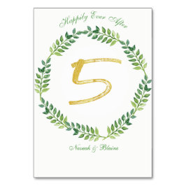 ロマンチック葉グリーン – のテーブ結婚ルカード1リング テーブルナンバー