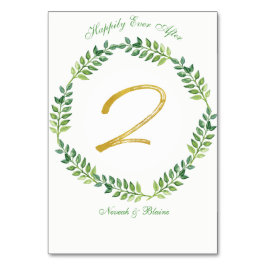 ロマンチック葉グリーン – のテーブ結婚ルカード2リング テーブルナンバー