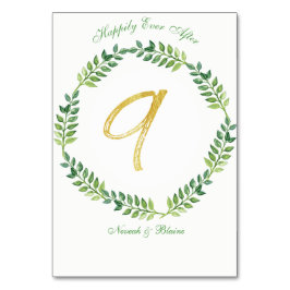 ロマンチック葉グリーン – のテーブ結婚ルカード9リング テーブルナンバー