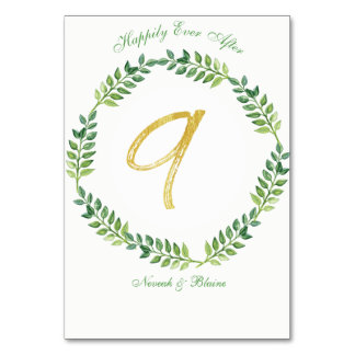 ロマンチック葉グリーン – のテーブ結婚ルカード9リング テーブルナンバー