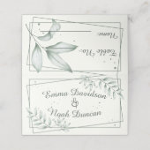 ロマンチック葉グリー結婚ンのテーブル番号座席表 プレイスカード (外部開封)