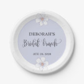 ロマンチック薄紫フローラブライダルブランチ ペーパープレート (正面)