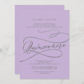 ロマンチック薄紫書道キンセアニラ招待状 招待状 (正面/裏面)