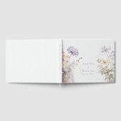 ロマンチック薄紫結婚フローラズゲストブック ゲストブック (全面)