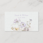 ロマンチック薄紫結婚フローラ座席表 プレイスカード (裏面)