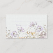 ロマンチック薄紫結婚フローラ座席表 プレイスカード (正面)